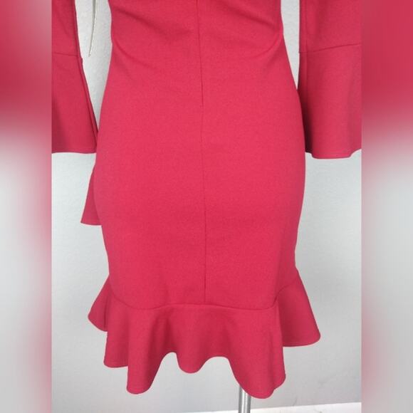 Lulus Sensational Statement Red Ruffled Bodycon Dress Size Small - Picture 11 of 16